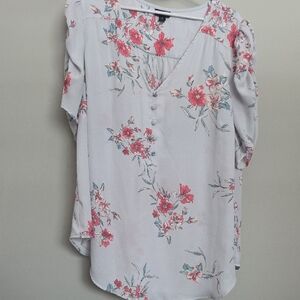 Torrid Pink Floral Button-Front Tunic